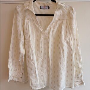 CK Bradley  Cream Blouse with Gold Dot Detail